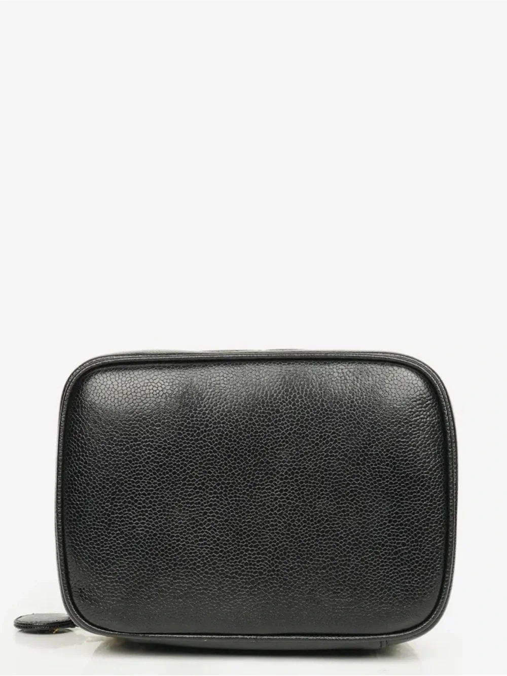 CHANEL Black Quilted Vanity Case with Gold Hardware
